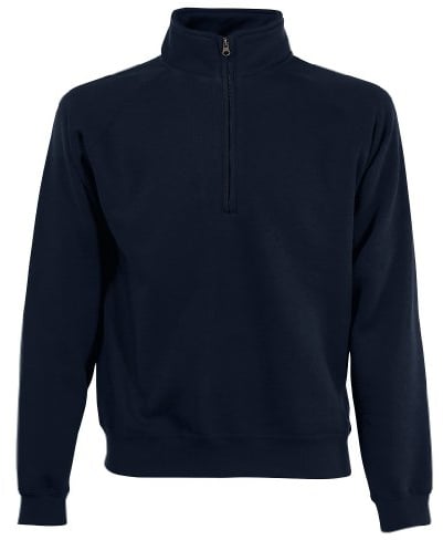 Fruite of the Loom Zip Neck Sweat Shirt, vers.Farben XL,Deep Navy