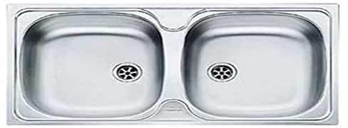 Franke - Fregadero inox 1010155328, COLIBRI CIX-620, 80cm, 2senos, orificio griferia