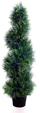 Best Artificial Albero topiario a spirale di cedro, 90 cm, 3 piedi, in legno di bosso