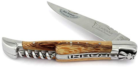 Laguiole Honoré Durand Taschenmesser Korkenzieher Griff Serpent-Holz 12 cm Messer Edelstahl matt