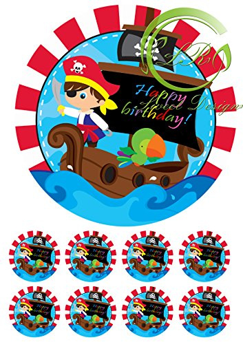 Piraten Tortenaufleger,Geburtstag,Tortendeko,