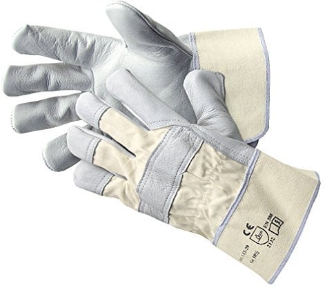 JAH Rindvollleder-Handschuh mit Segeltuchstulpe – gefüttert & robust – für Bau, Metallbau & Werkstatt