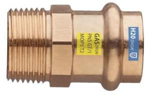 Gas - Wasser Pressfitting,Kombifitting Übergangsstück I/AG 12 mm x 1/2 Kontur V