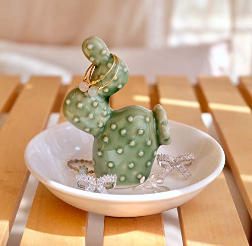 PUDDING CABIN Cactus Ring Holder Dish for Jewelry Ring Tray Christmas Birthday Gift