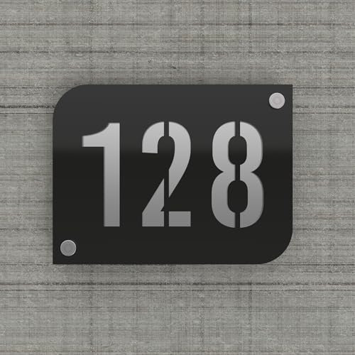 DECOHO - Plaque numéro de Rue Personnalisable PMMA - Plaque Maison Design Vert Pomme Effet givré - 20x15 cm épaisseur 3 mm avec entretois - Argent Brillant
