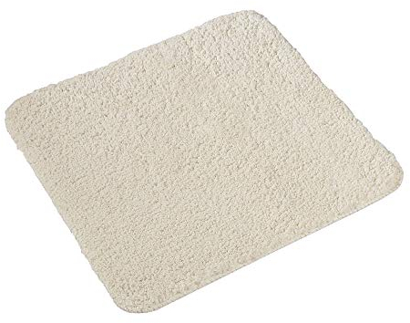 PANA® WC Vorleger (45x45 cm) • WC-Matte ohne Ausschnitt • Rutschhemmend, weich, extrem saugfähig, flusenarm • Badezimmermatte als WC-Vorlage, Duschvorleger, Badvorleger • Farbe: Creme