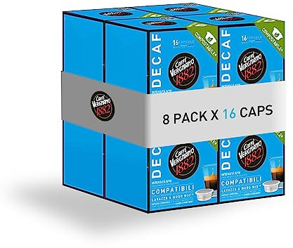 Caffè Vergnano 1882 Lot de 128 capsules de café compatibles avec les compostables Lavazza à Modo Mio 128 unités 1 kg