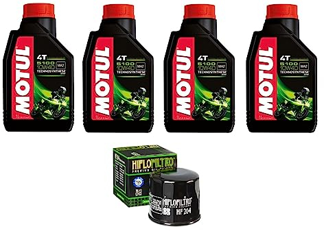 Kit Tagliando moto 4 litri olio Motul 5100 10W40 + filtro 204