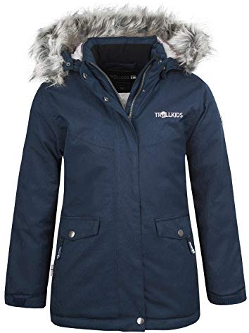 Trollkids Oslo XT Mädchen wasserdichter Wintermantel, Marineblau/Silbergrau, Größe 116