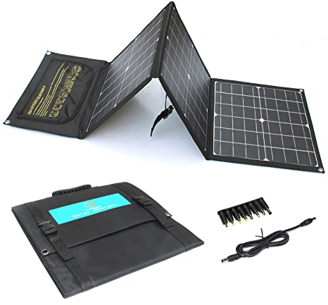 Chargeur solaire portable 60W pliable avec sortie PD USB DC18V DC QC3.0 Chargeur solaire étanche monocristallin pour batterie externe/téléphone portable/camping et batterie de voiture 12V
