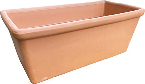 FRANCACOR Maceta Barro Terracota Natural Alargada - Jardinera Barro Rectangular nº 54-54 x 22 x 19 cms