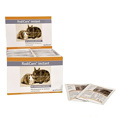 Alfavet RodiCare instant | 6er Pack | 6 x 20 g | Pulverförmiges Alleinfuttermittel für Zwergkaninchen, Meerschweinchen, Degus und Chinchillas | Spezielle Kräutermischung