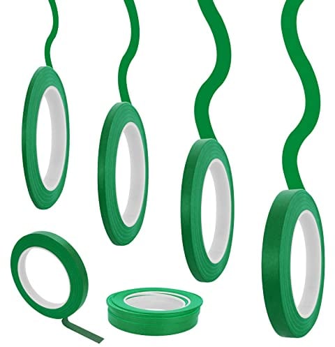 ASTER 4 Rollen Fineline Tape,Zierstreifenband Masking Tape Band 1/5/3/6/12.6 mm breit x 50 Meter Selbstklebendes Band Whiteboard Klebeband,4 Breiten Kreppband mit feiner Linie (Grün)