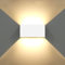 KAWELL 24W Modern Wandleuchte LED Wandlampe Up Down Einstellbarer Abstrahlwinkel Aluminium Wandbeleuchtung Innen Außen Wasserdicht IP65 für Badezimmer Treppen Schlafzimmer Wohnzimmer, Weiß 3000K