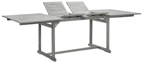 vidaXL Akazienholz Massiv Garten Esstisch mit Schirmloch Erweiterbar Terrassentisch Gartentisch Gartenmöbel Holztisch Ausziehtisch (160-240) x100x75cm