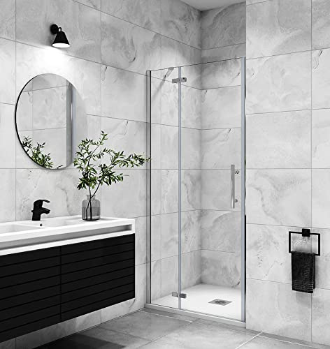 Aica Sanitär Duschtür Nischentür 80cm Duschabtrennung Duschwand Dusche 6mm Glas H195cm