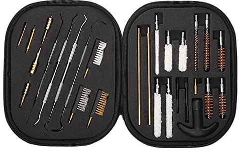 MOCNT 29 Piezas Universal Kit de Limpieza de Pistola Herramientas de Limpieza Pistola Rifle Cepillos Limpias Kit Tubo Trapeador Cepillo .22/.357/.38/9mm/.40/.45