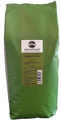 SABOREATE Y CAFE THE FLAVOUR SHOP Té Verde Moruno Le Touareg Gunpowder en Hoja Hebra a Granel Infusión Natural 1 kg