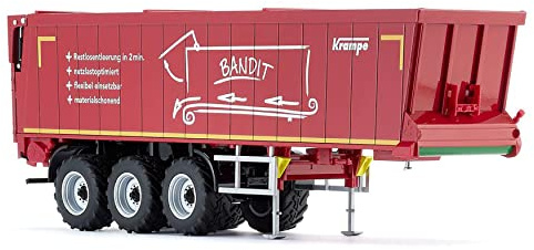 WIKING 077657 Krampe Rollbandwagen SB II 30/1070, Model, 1:32, Metal/Plastic, For Ages 14+, Multiple Features, Moving Tailgate, Telescopic Supports, Red