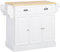 HOMCOM Isla de Cocina Carro de Cocina con Ruedas Carro Multiusos con 2 Cajones 3 Puertas Toallero y Estante para Especias para Comedor 110x45x91 cm Blanco