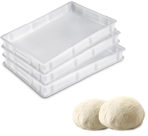 VIRSUS Cassetta per impasti Pizza e Pane HD1, misura 60x40x10 cm e capacità 20 Litri, colore neutro, Contenitore per alimenti, porta impasto per panetti SENZA COPERCHIO (1)
