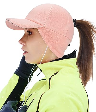 Gisdanchz Casquette Femme Hiver Queue De Cheval Casquettes de Baseball Running Casquettes Visières Femme avec Oreillette Chapeau Femme Autumne Baseball Cap Ponytail Hat for Women, Rose Clair S/M