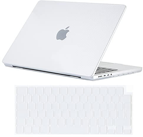 Se7enline Compatible with 15 inch MacBook Air Case 2025 2024 2023 for Mac Air 15.3-inch A2941/A3114/A3241 M4 M3 M2 Laptop Protective Hard Shell Case with Keyboard Cover Skin,(Carbon Fiber) Transparent