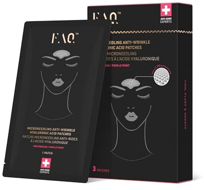FAQ Microneedling Anti Falten Pflaster mit Hyaluronsäure für die Stirn – Stirnfalten glätten – Sofortige nicht invasive verjüngende Ergebnisse – Perfekt für unterwegs – 3 Stk.