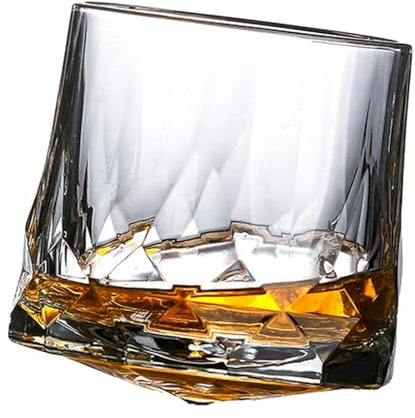Bicchiere di cristallo per la casa, creativo, classico, bar, whisky, set di bicchieri per brandy e birra, tazza rotante (250 ml)