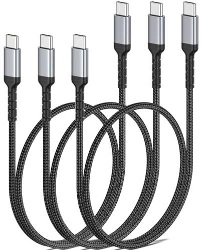 USB C auf USB C Kabel Kurz 50CM [3Pack], 60W PD USB C Kabel Typ C zu Typ C Ladekabel Schnellladekabel compatibel für iPhone 15/ 15Pro Max, Samsung GalaxyS23 S22 S21, iPad Pro/Air, Huawei, Pixel