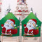 Morbuy Frohe Weihnachten Stuhlhussen, Weihnachtsmann Stuhlrückenbezug Stuhlhussen Hussen Abnehmbarer Waschbarer Stuhlbezug für Bankett Restaurant Neujahr Weihnachten (4er Set,Grün)