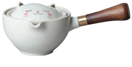 Kung Fu - Juego de té giratorio de 360 grados, tetera de cerámica, infusor semiautomático Gongfu
