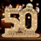 Idota 2025 50 Geburtstag Frau Holz-Schild mit LED Gästebuch Geburtstag Geldgeschenke Geburtstag Männer & Frauen, Geburtstag Deko 50 Geburtstag Mann Deko, Personalisierbares Geschenk
