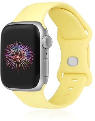 GINNARY Sport Bands Compatible with Apple Watch Band 38mm/40mm/41mm/42mm/44mm/45mm/49mm Women Men,Soft Silicone Strap Compatible with iWatch Ultra2/Ultra Series10/9/8/7/6/5/4/3/2/1/SE Ginger Yellow