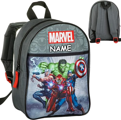alles-meine.de GmbH Kleiner - Kinder Rucksack - Avenger - inkl. Name - Tasche - wasserfest & beschichtet - Kinderrucksack - 1 Fach - groß Kind - Jungen Mädchen - Kindergartentasc..