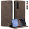 Cracedily Cover per Samsung Galaxy S23 5G Case, Custodia Cover Pelle Premium Portafoglio con Porta Carte Magnetica Supporto Protezione Flip Case Custodia per Samsung Galaxy S23 5G,Caffè