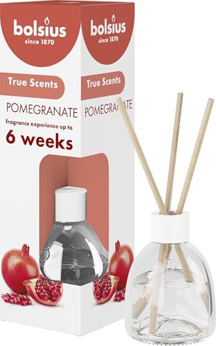 Bolsius True Scents - Duftstäbchen Raumduft Diffuser - Granatapfel - 1 Stk. - 60 ml - bis zu 6 Wochen - Haus Parfüm - mit Natürlichen Extrakten