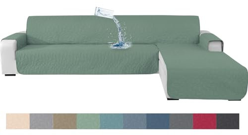 Ystyle Housse De Canapé d'angle 2 Places, Protection Canapé d'angle avec Accoudoirs, Housse Canape d'angle Impermeable Antidérapant, Couvre Canapé d'angle Chat Chien (210cm, Vert Clair)