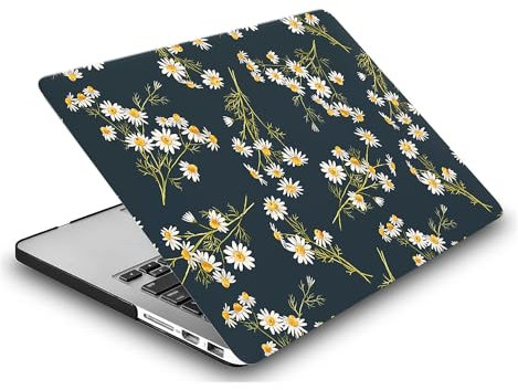 Hülle Kompatibel mit MacBook Air 13 Zoll Modell A1932 A2179 A2337 M1 Freisetzung 2020 2019 2018 mit Retina Display and Touch ID, Gedrucktes Muster Plastik Hartschale Matt Case, Gänseblümchen