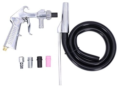 ZAWELIYO Kit de Sableuse electrique, Kit de Pistolet de Sableuse à Main avec Poignée en Alliage D'aluminium sableuse pneumatique pour Armoires de Sablage à Compresseur D'air