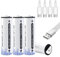 Lot de 4 piles AA au lithium - 1,5 V - Rechargeable par USB - Avec câble de charge 4 en 1 de type C - Piles rechargeables Li-ion AA - Idéales pour les consoles de jeux, les jouets, les lampes de poche