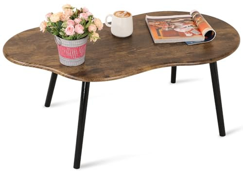 Couchtisch in Wolkenform, moderner Industrie-Stil, Couchtische aus Holz, unregelmäßiger Mitteltisch, Bodentisch, Mitte des Jahrhunderts, dekorative Möbel für Wohnzimmer, Büro, Retro, Braun