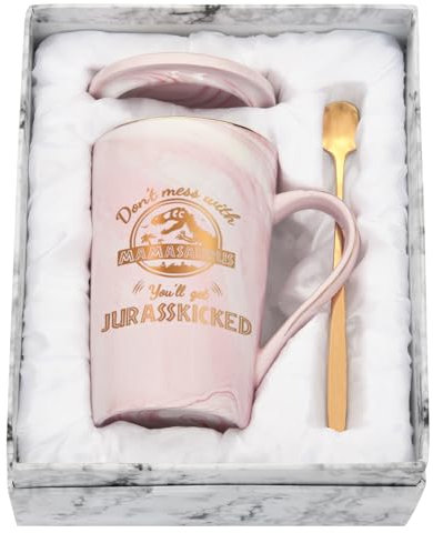 Joymaking Mamasaurus White Coffee Mug from Daughter Son Kids - Mum Gift for Birthday, Christmas, Mother's Day - 14Oz