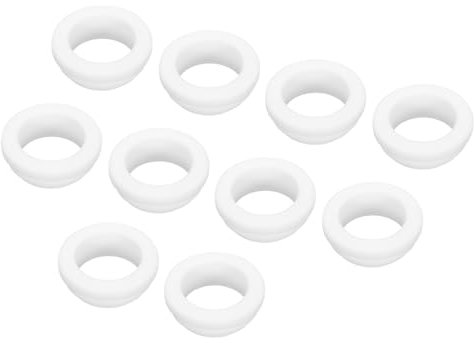 sourcing map 10Pcs Snap Silicone Rubber Grommet Plug Mount Dia 23mm ID 18.5mm Narrow Groove Width 2.5mm Seal Anti-Scratch Sleeves for Electrical Box Cable Pipes White