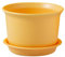 Pot de fleurs épais pour l'intérieur avec trou et plateau pour toutes les plantes d'intérieur - Pot de fleurs en plastique fiable avec kit de cache-pot pour orchidée (jaune, A)