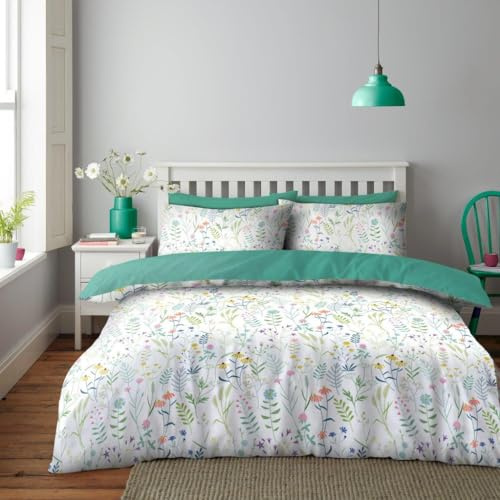 GC GAVENO CAVAILIA Floral Duvet Cover Sets - Microfiber Leaf Quilt Cover Bed Set - Botanical Bedding Sets King Size (230x220 Cm) - Breathable Soft Bed Linen