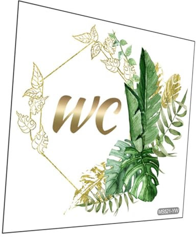 Uonlytech Décoration Murale De Toilettes Panneau De Wc Autocollants De Conception De Plantes Vertes Facile À Installer Et À Retirer Autocollant De Toilettes