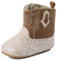 LACOFIA Stivaletti Invernali Neonata Stivali Primi Passi Stivali Western Cowboy Bambina con Suola Morbida Antiscivolo Marrone 3-6 Mesi