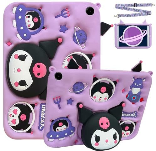A-BEAUTY Funda Niños Compatible con Samsung Galaxy Tab A9 Plus 11 Pulgadas 2023 (SM-X210/X216/X218), Carcasa Antichoque Silicona con Soporte, Correa para el Hombro, Morado