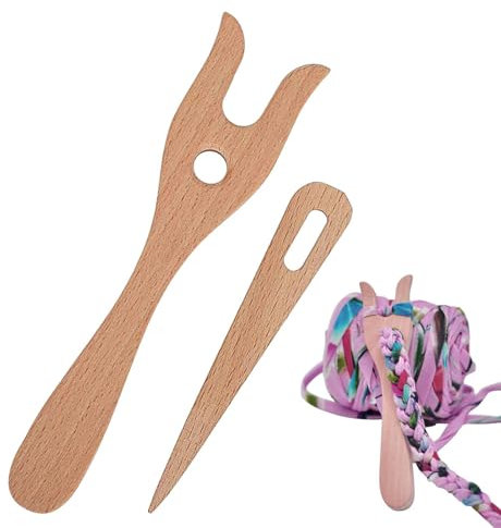 Lucet Fork, Knitting and Crochet Gaber Brader Kit, Big Eye Needle Set, Sewing Lucet Braiding Fork, Crochet Hook, Knitting Fork Kit, Woven Needle Kit, Knitting Accessories for Knitting Crafts